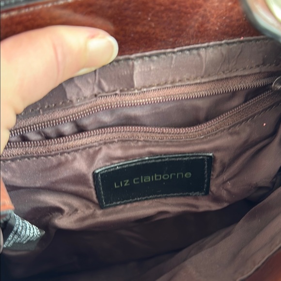 Liz Claiborne Vintage Brown Macrame Leather Backpack - Picture 10 of 10